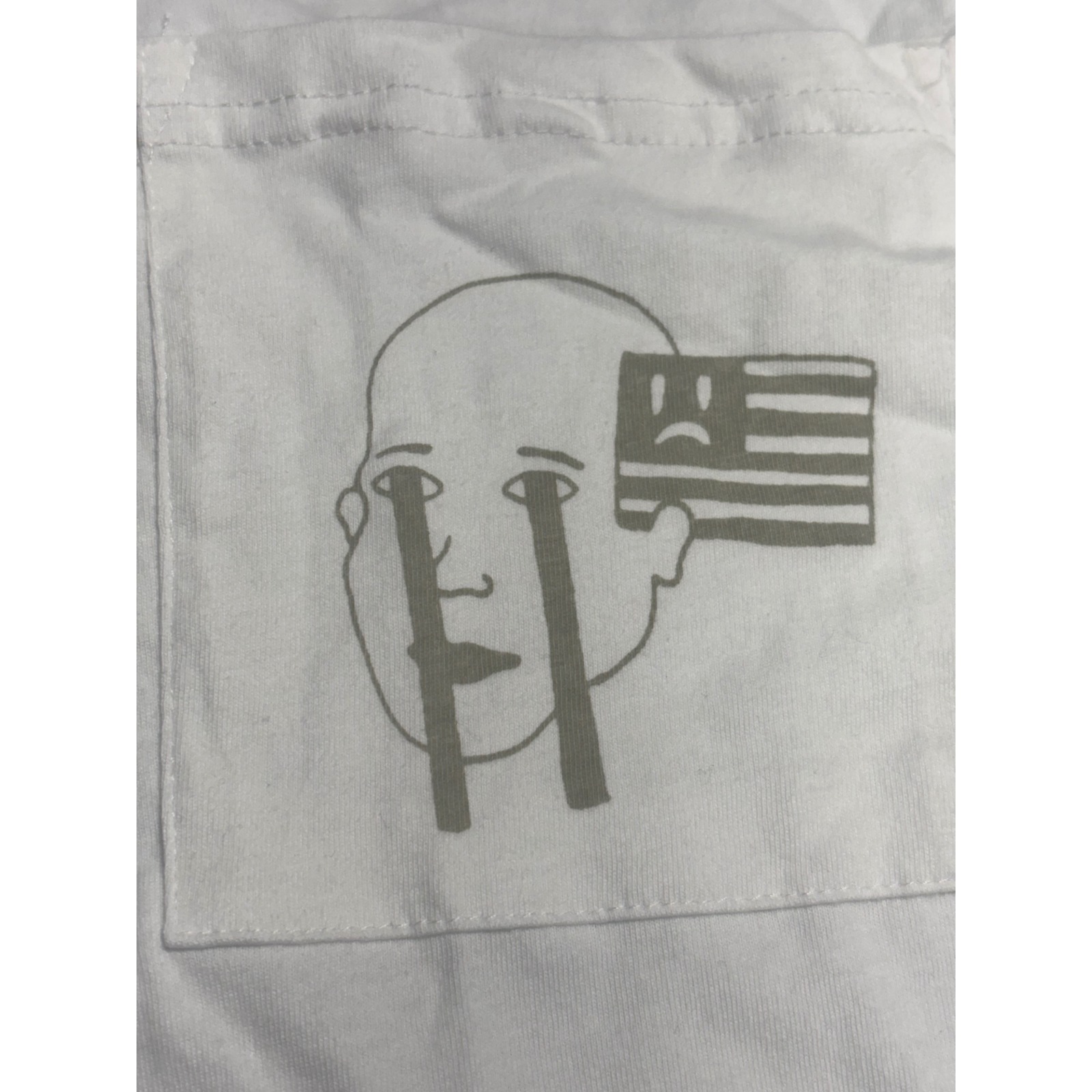 Man X One Teaspoon New Sad American Graphic Pocket Tee Distressed White Xs — image 3 of 7